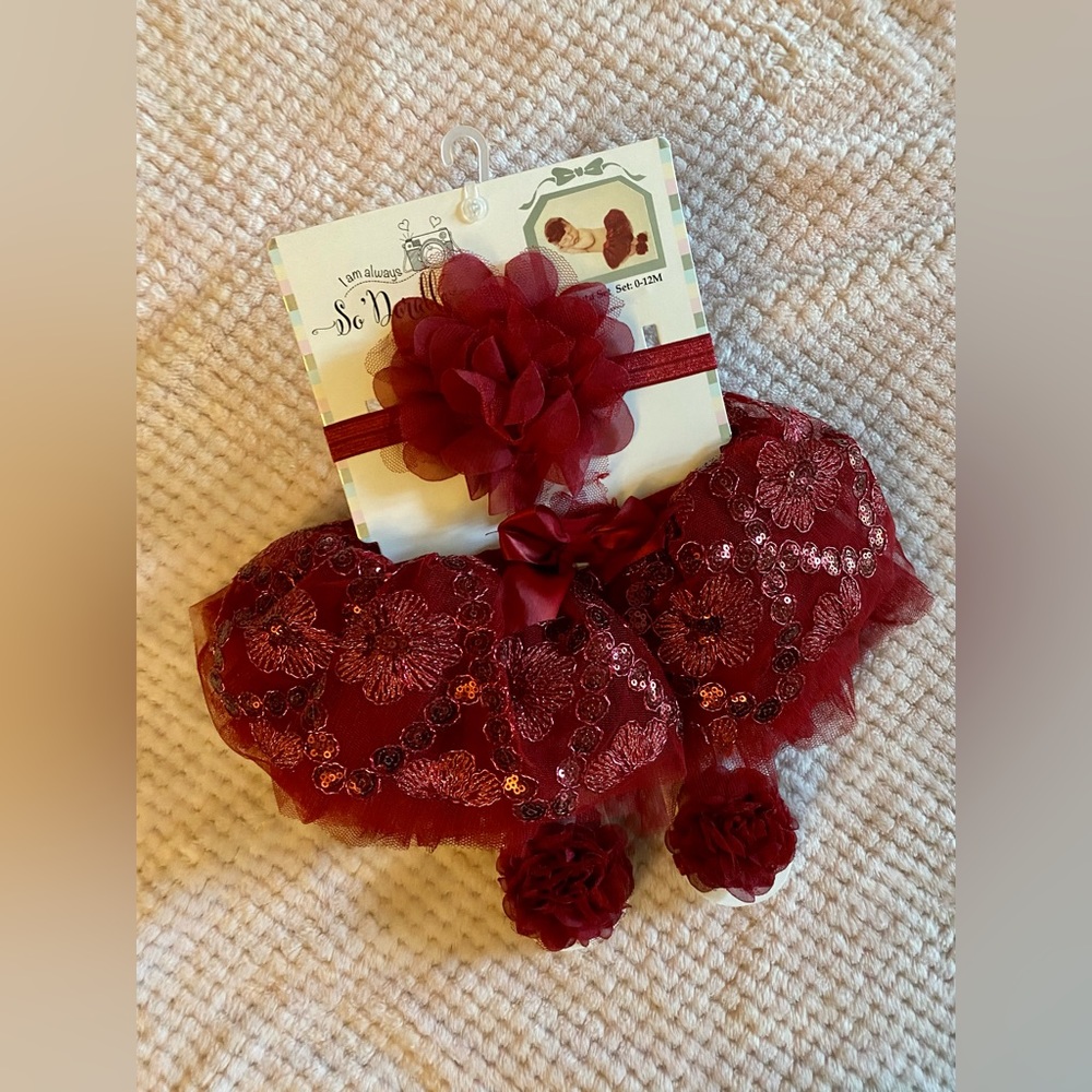 SOLD ❌GORGEOUS Burgundy Tutu Photo Op Set